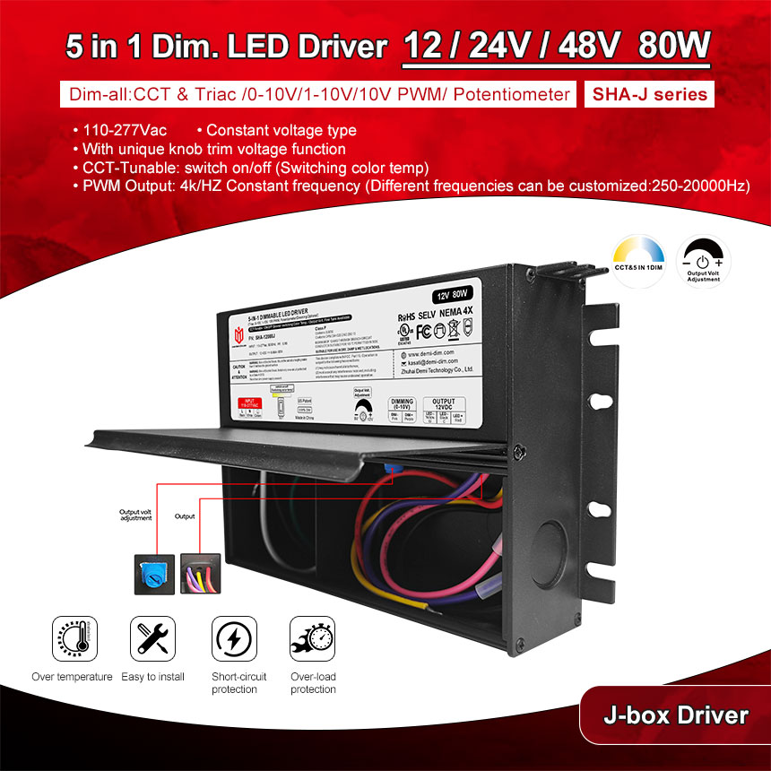 محرك LED قابل للخفت بقوة 80 وات